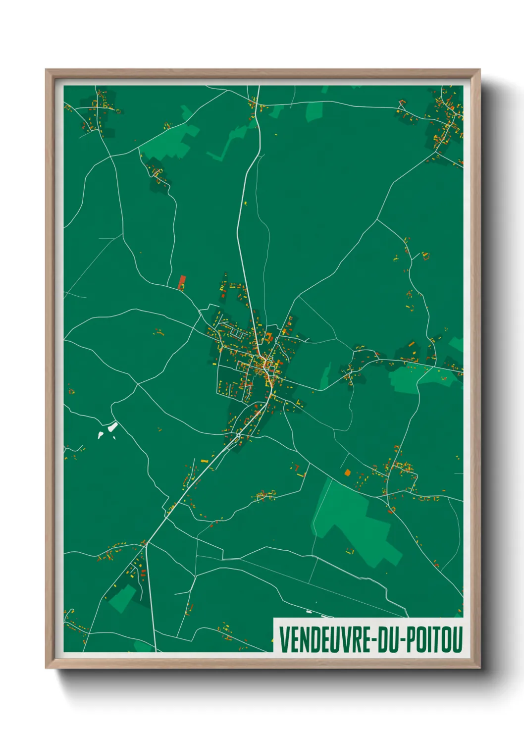 Une affiche de carte sur Vendeuvre-du-Poitou