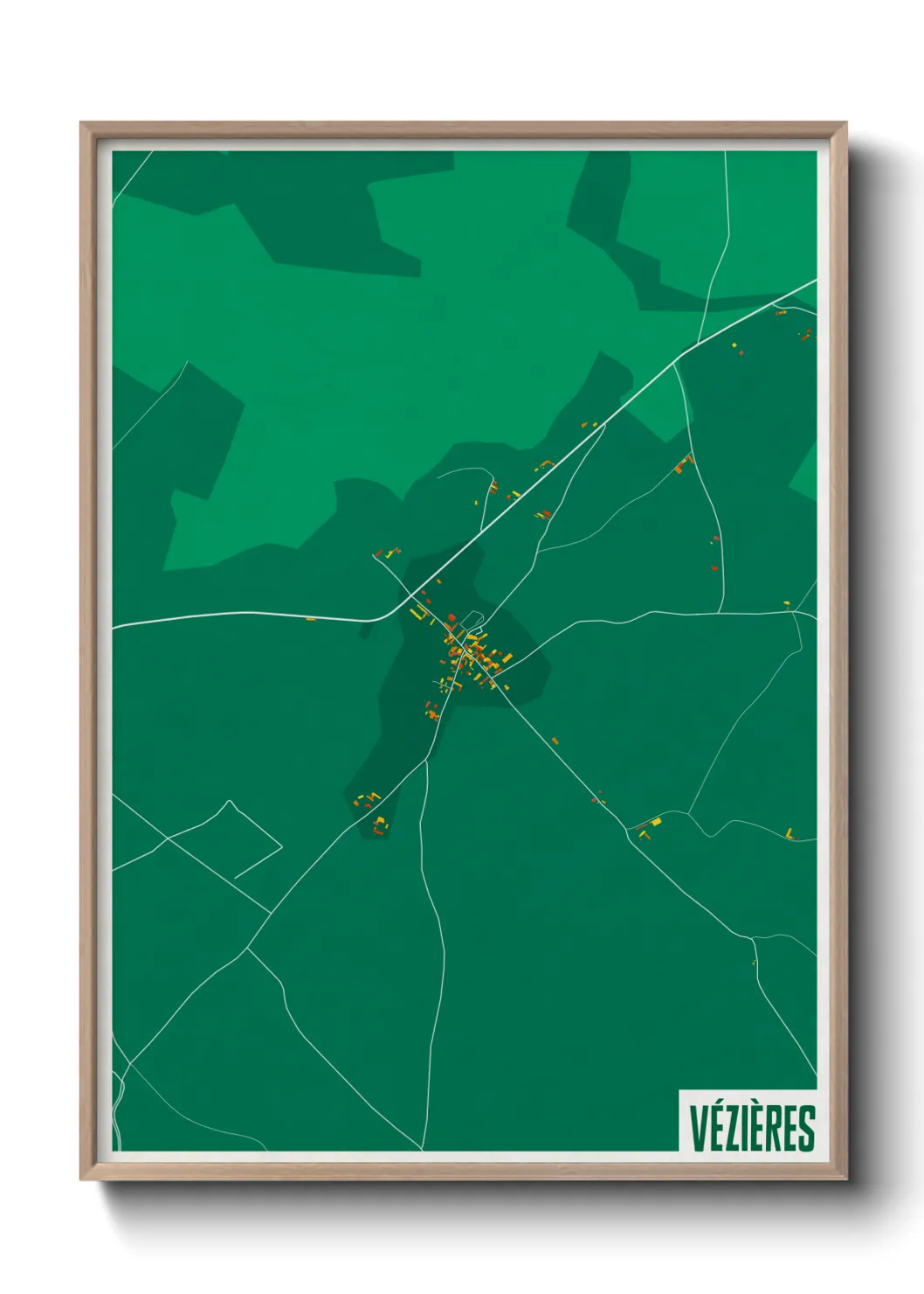 Une affiche de carte sur Vézières