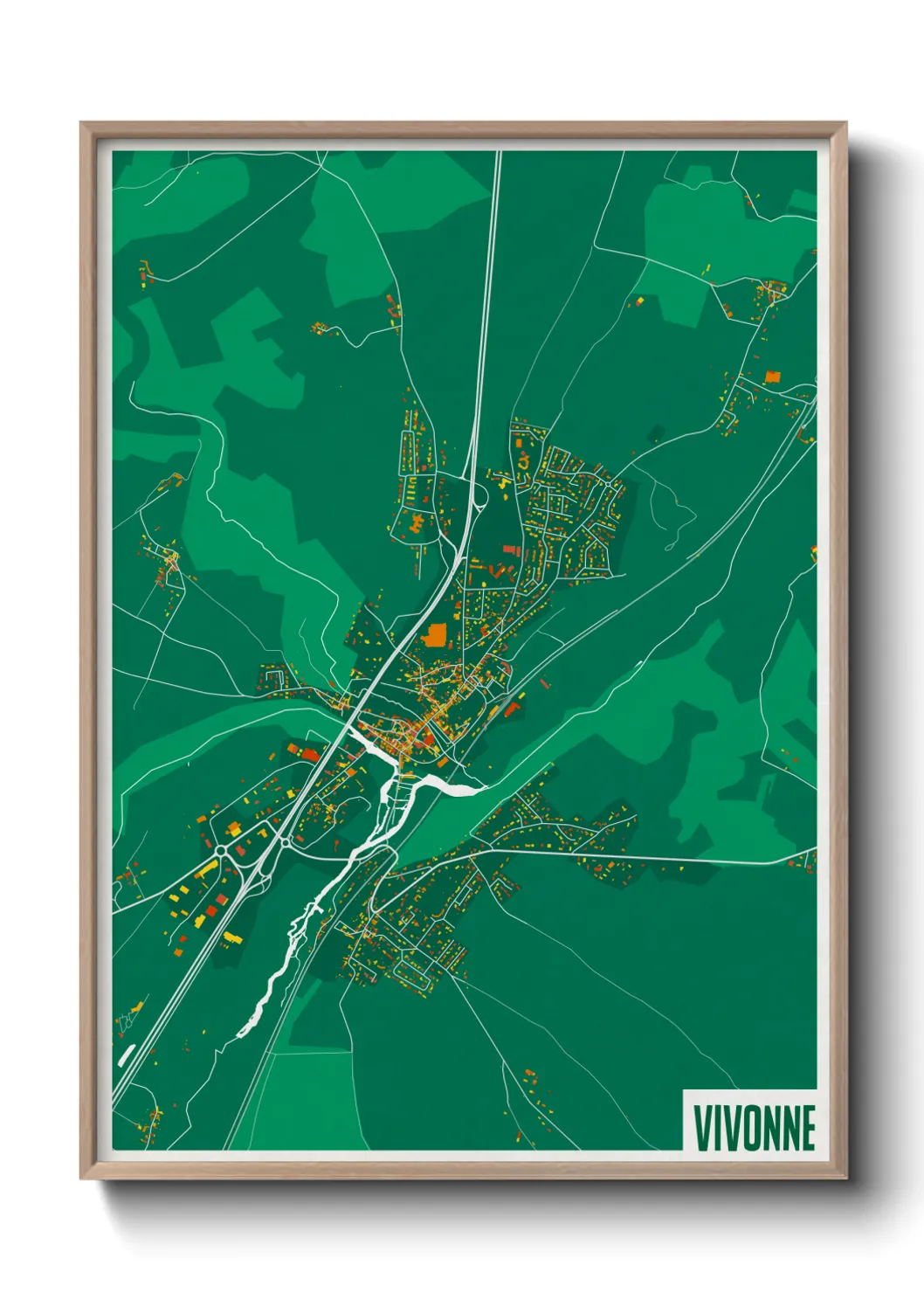 Une affiche de carte sur Vivonne