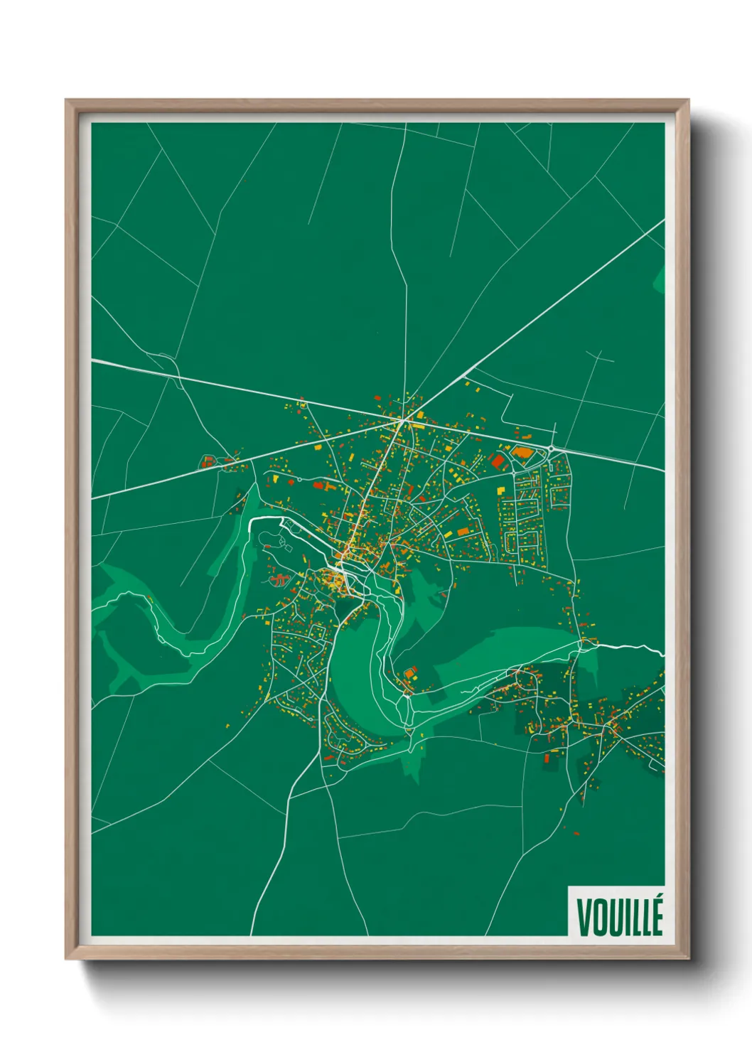 Une affiche de carte sur Vouillé