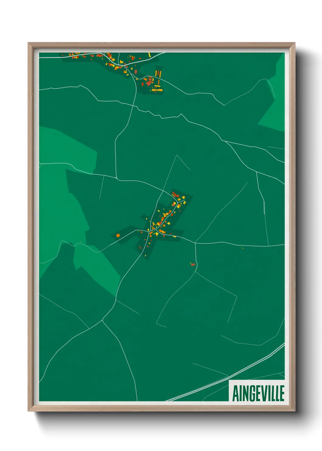 Une affiche de carte sur Aingeville