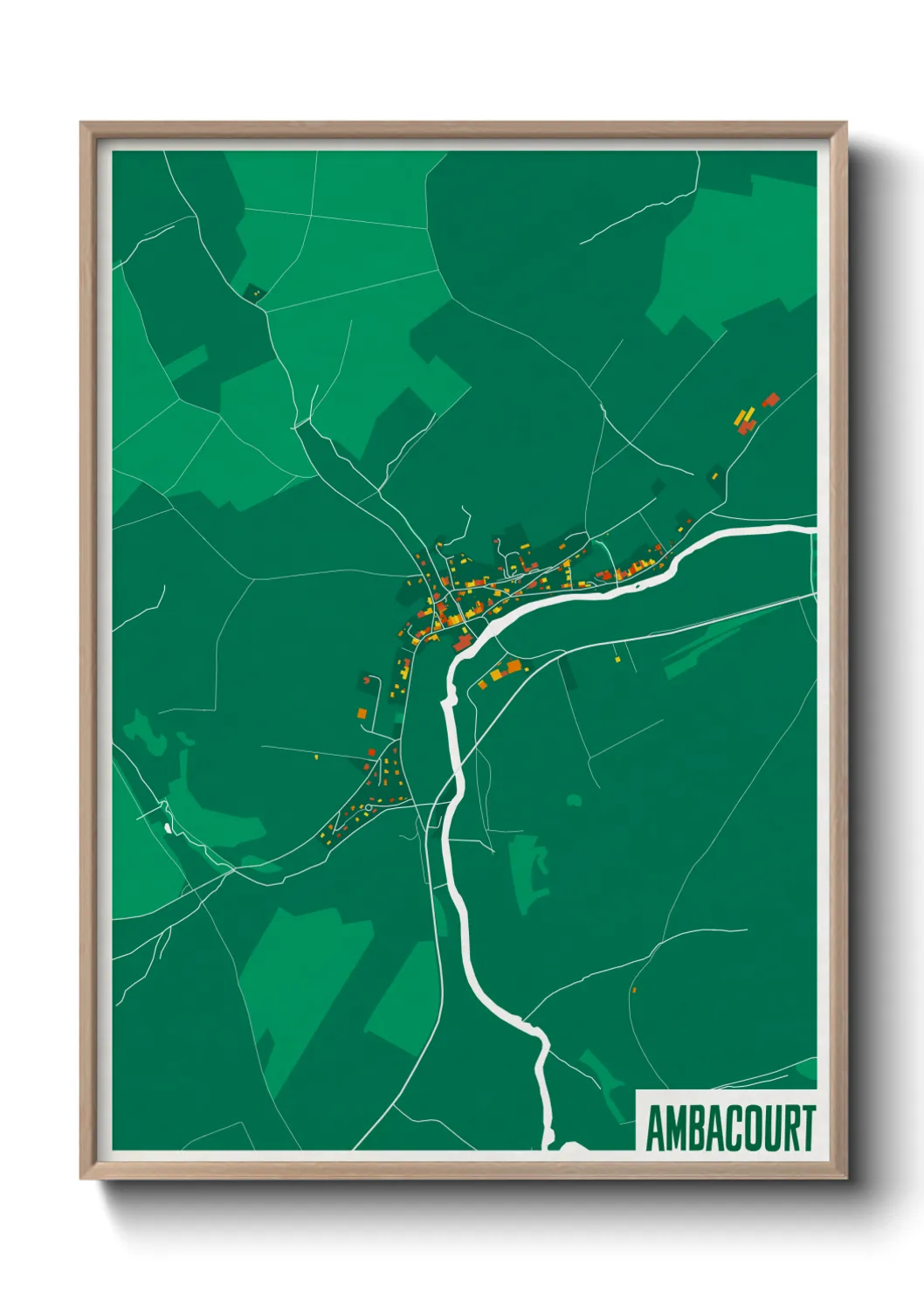 Une affiche de carte sur Ambacourt