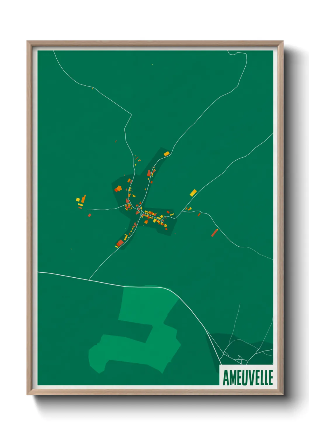 Une affiche de carte sur Ameuvelle