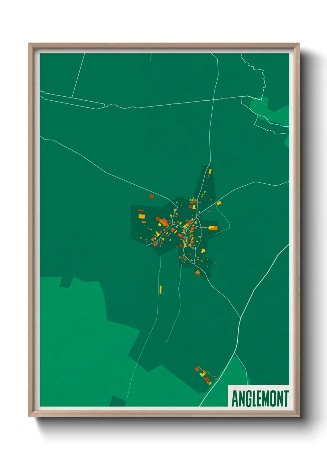 Une affiche de carte sur Anglemont