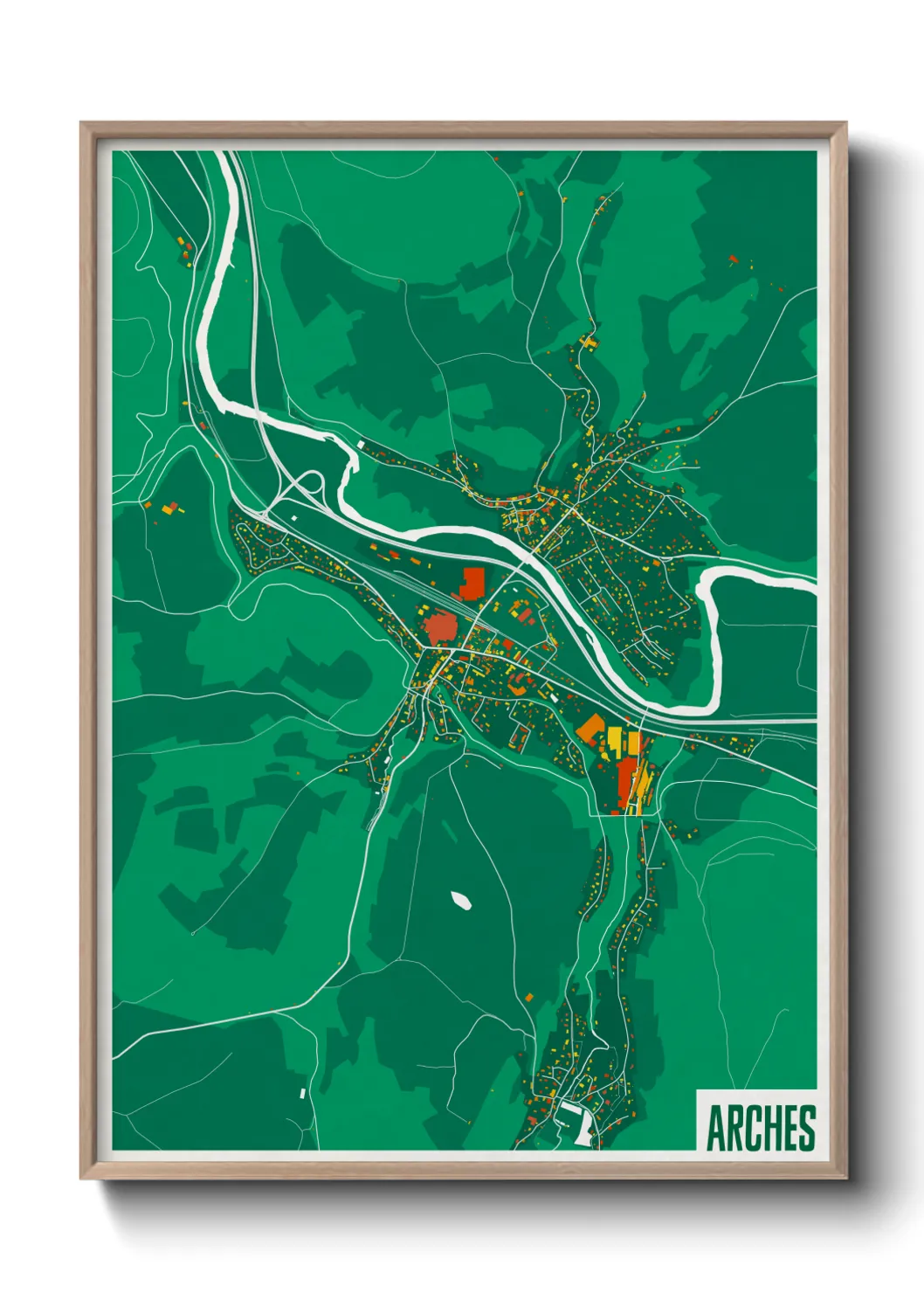 Une affiche de carte sur Arches