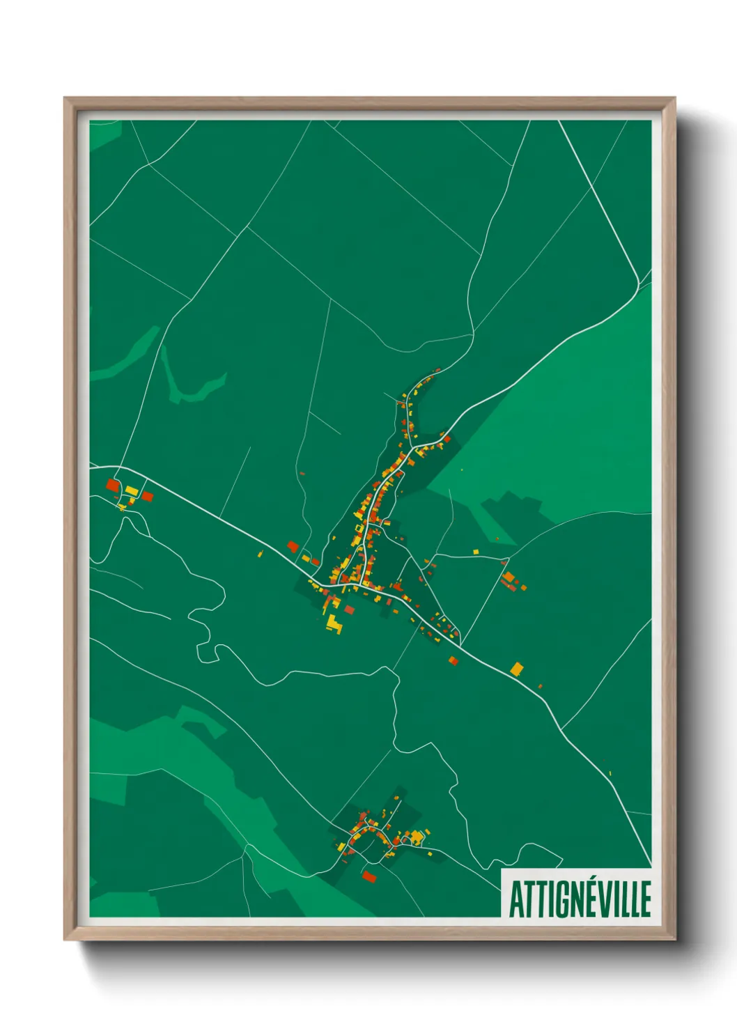 Une affiche de carte sur Attignéville