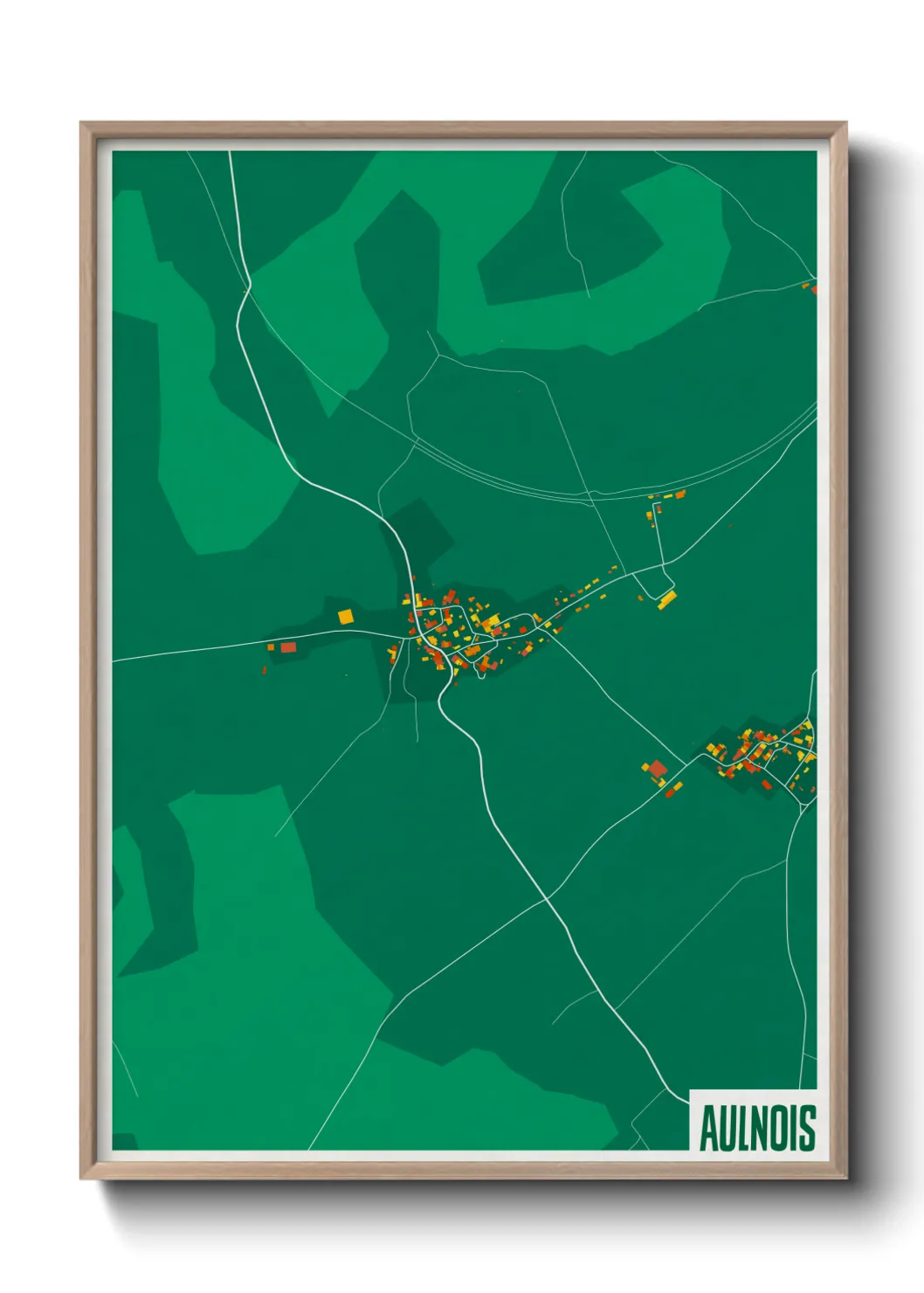 Une affiche de carte sur Aulnois