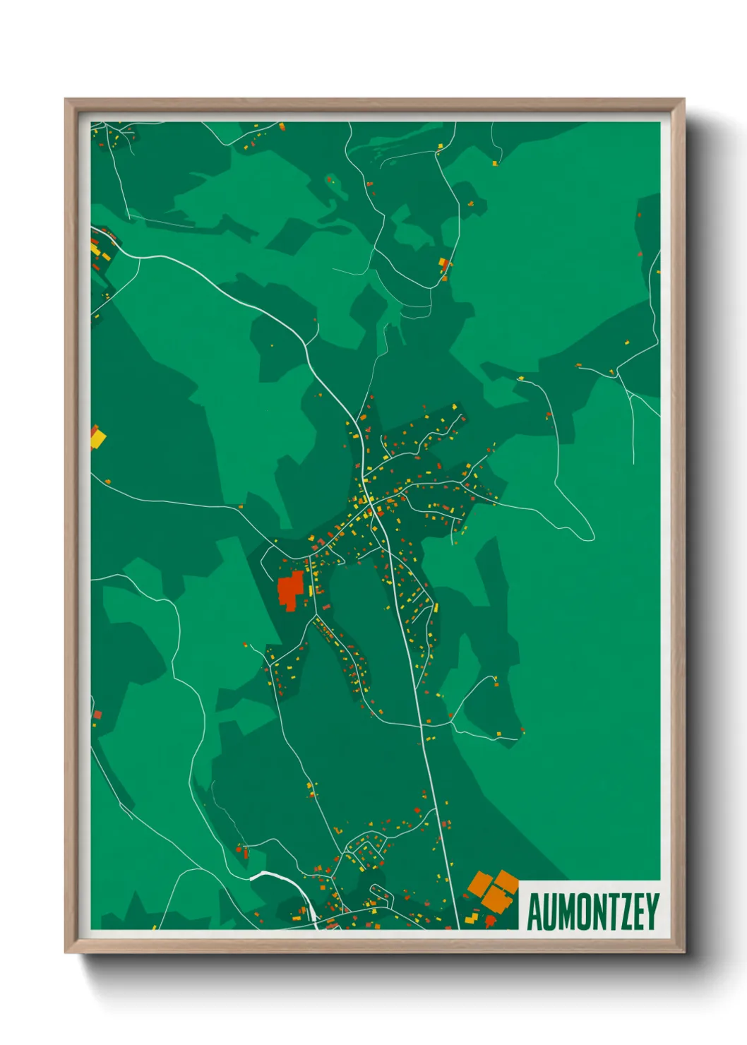 Une affiche de carte sur Aumontzey