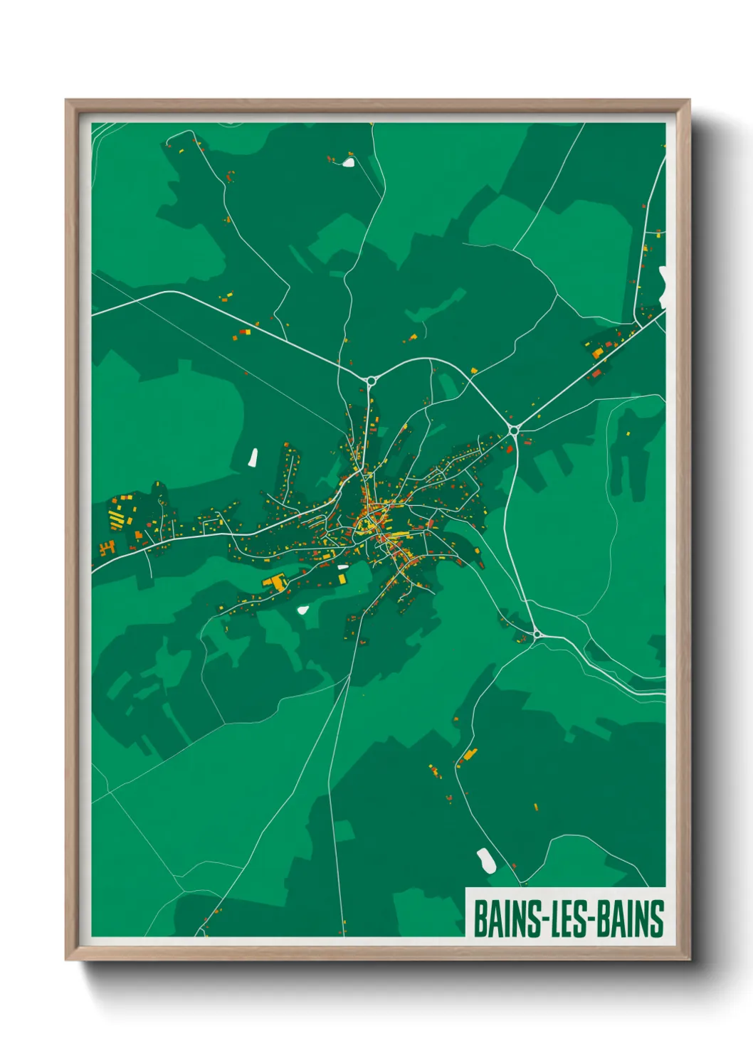 Une affiche de carte sur Bains-les-Bains