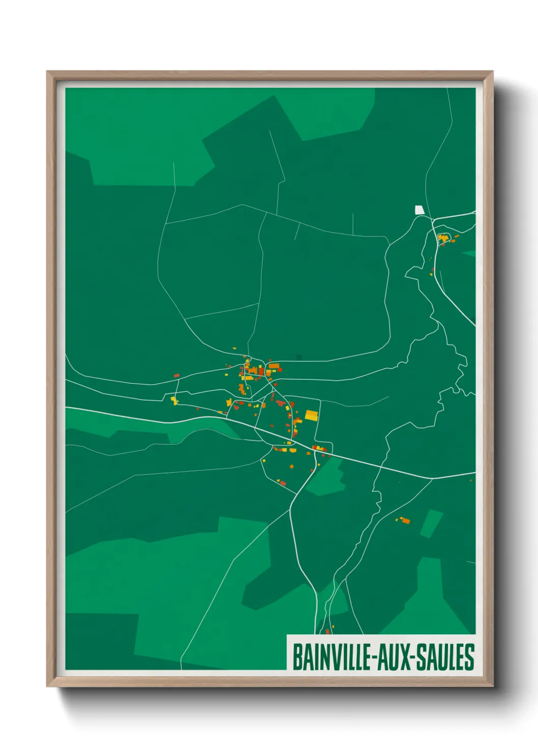 Une affiche de carte sur Bainville-aux-Saules