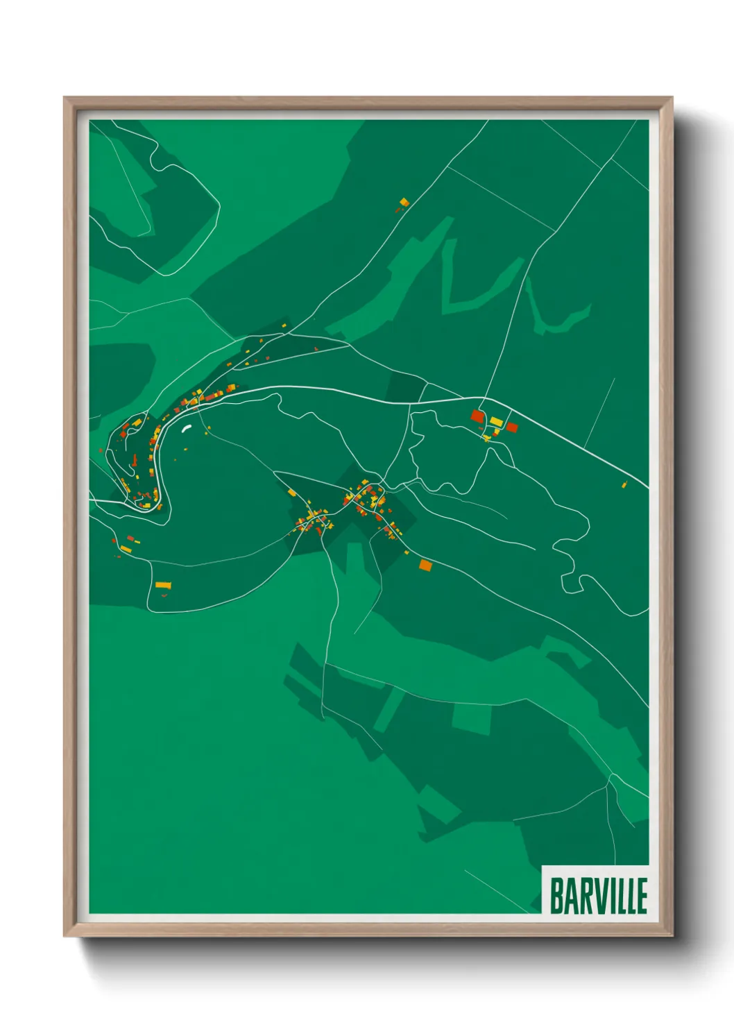 Une affiche de carte sur Barville