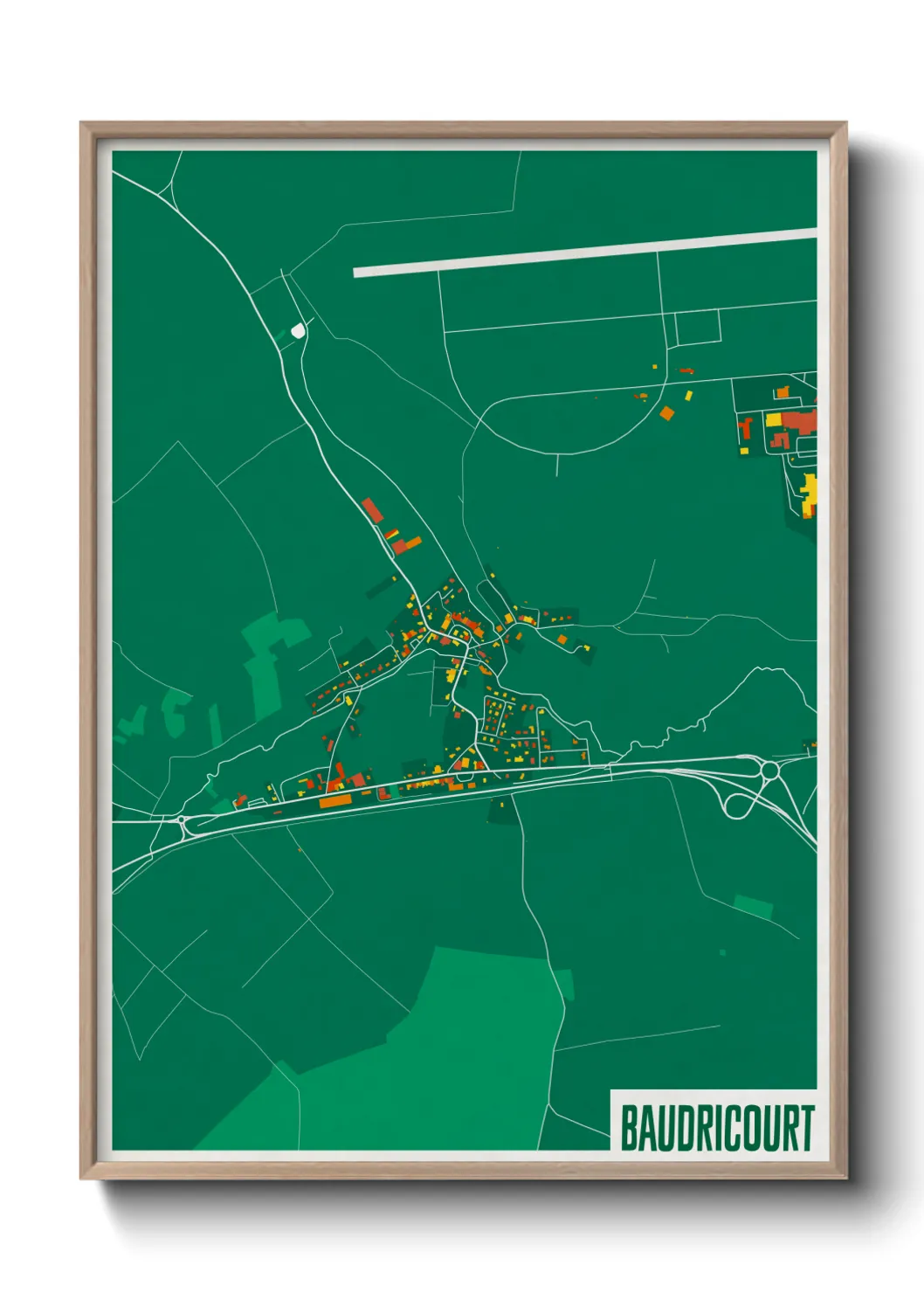 Une affiche de carte sur Baudricourt