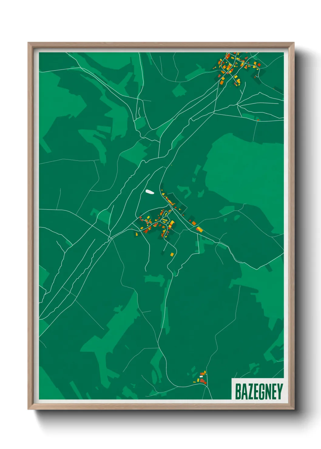 Une affiche de carte sur Bazegney