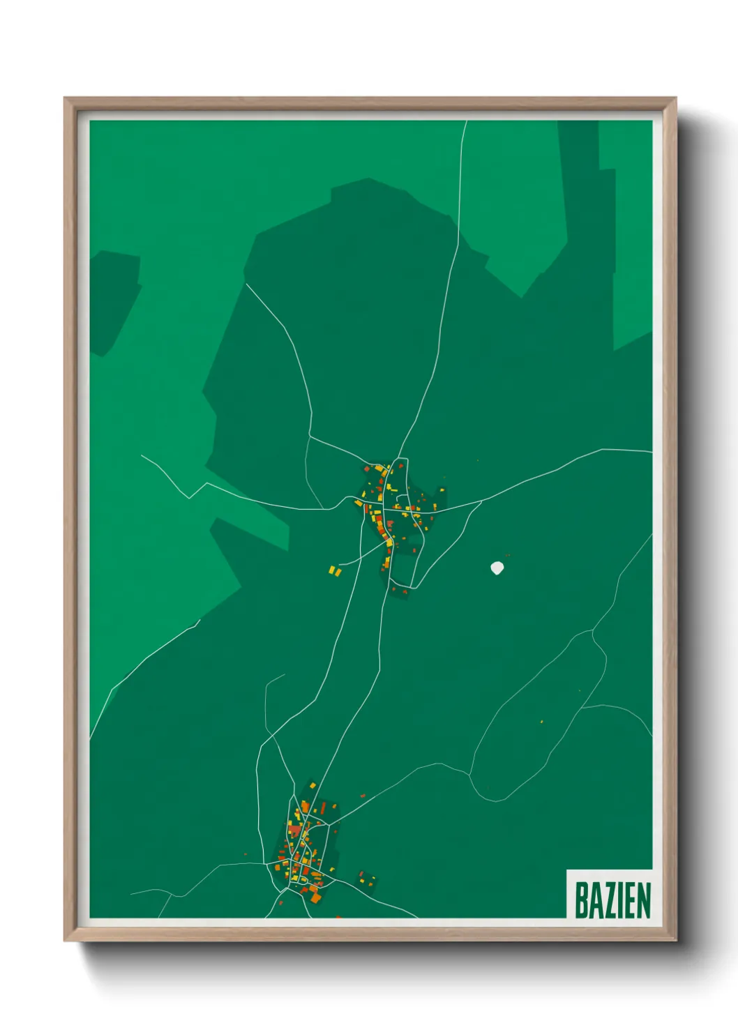 Une affiche de carte sur Bazien