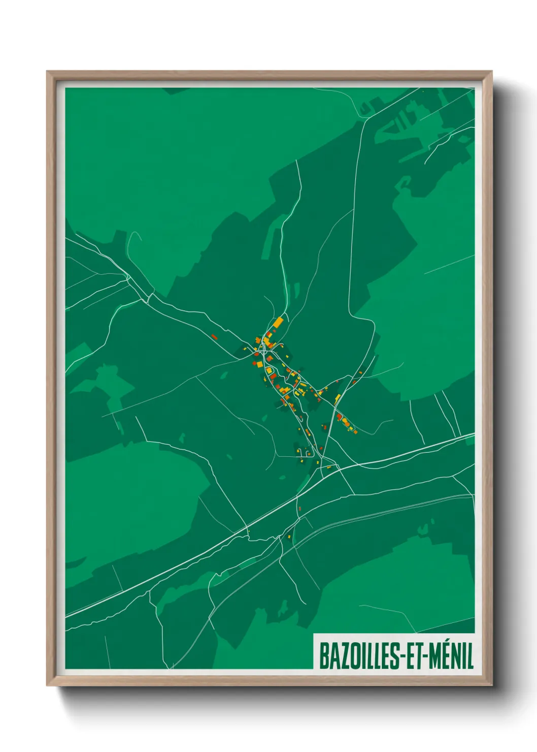 Une affiche de carte sur Bazoilles-et-Ménil