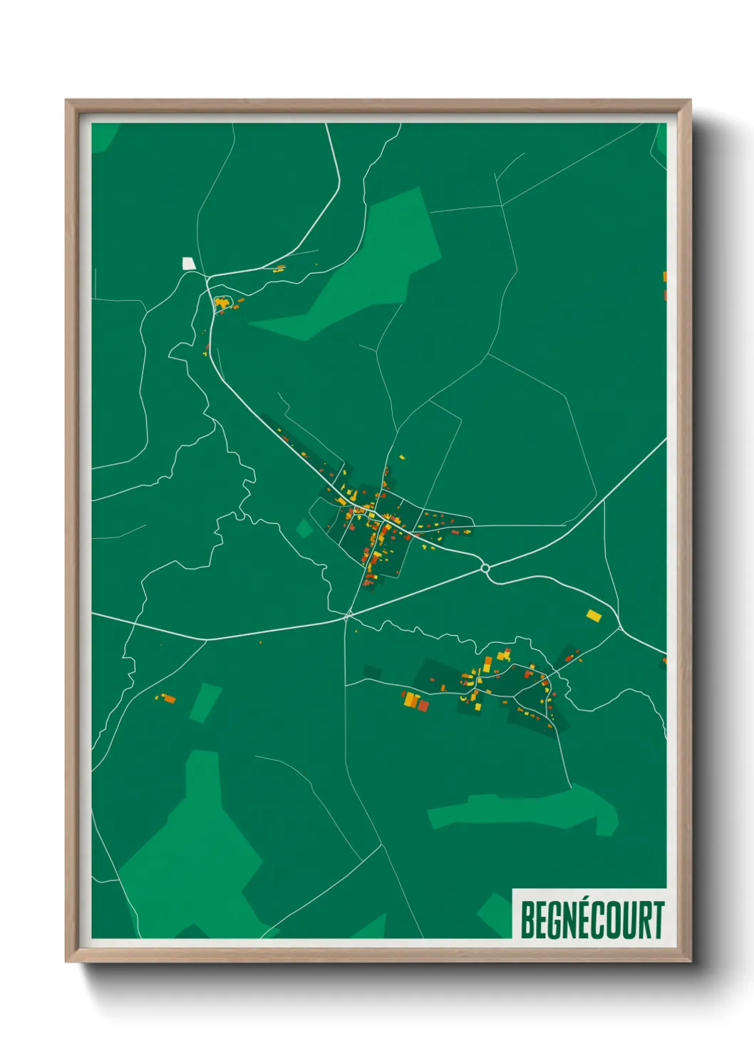 Une affiche de carte sur Begnécourt