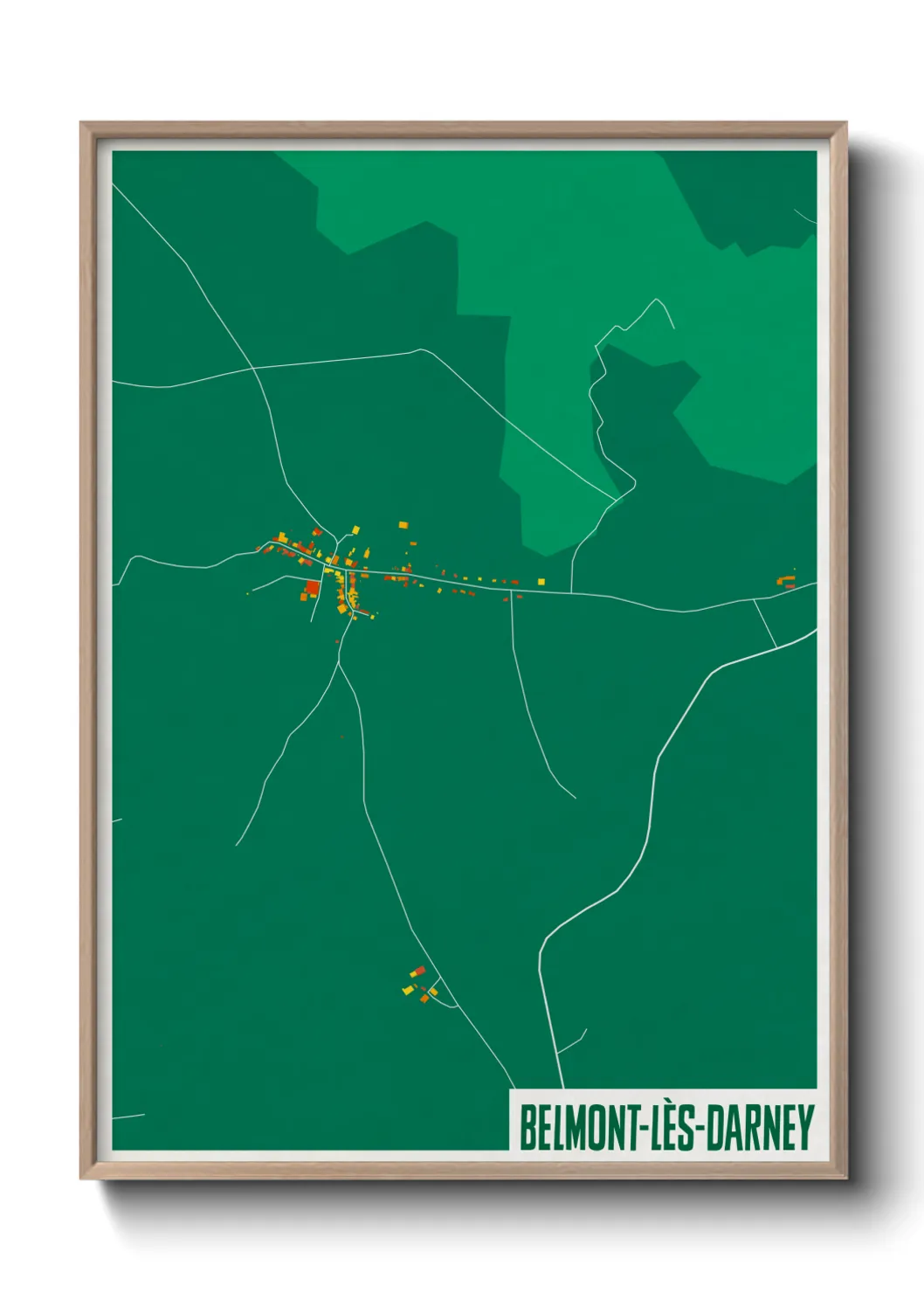 Une affiche de carte sur Belmont-lès-Darney