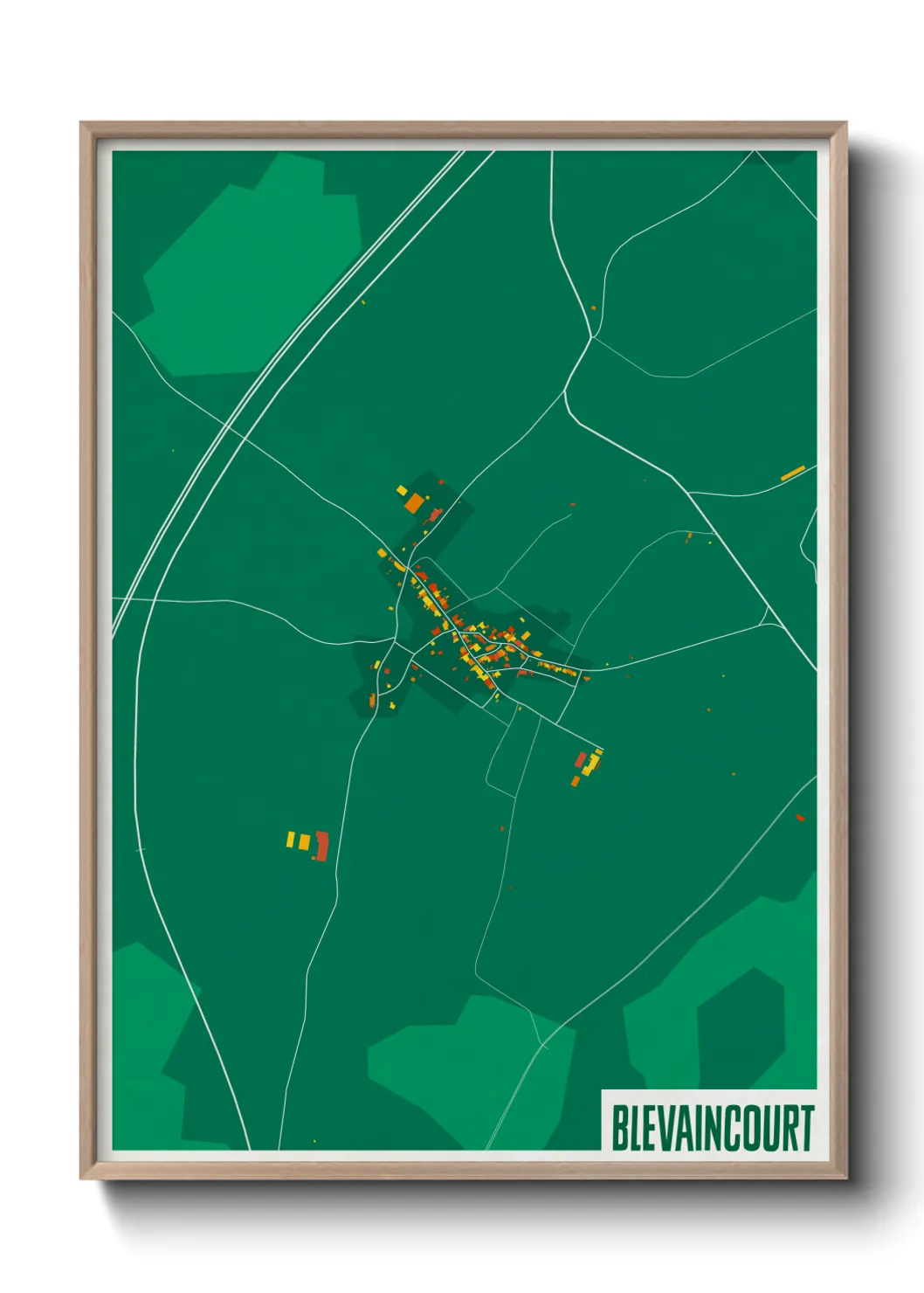 Une affiche de carte sur Blevaincourt