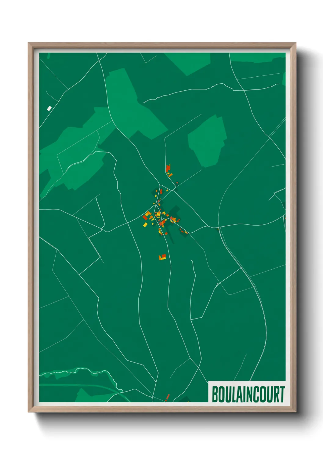 Une affiche de carte sur Boulaincourt