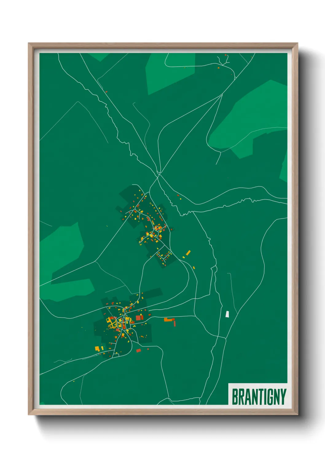 Une affiche de carte sur Brantigny