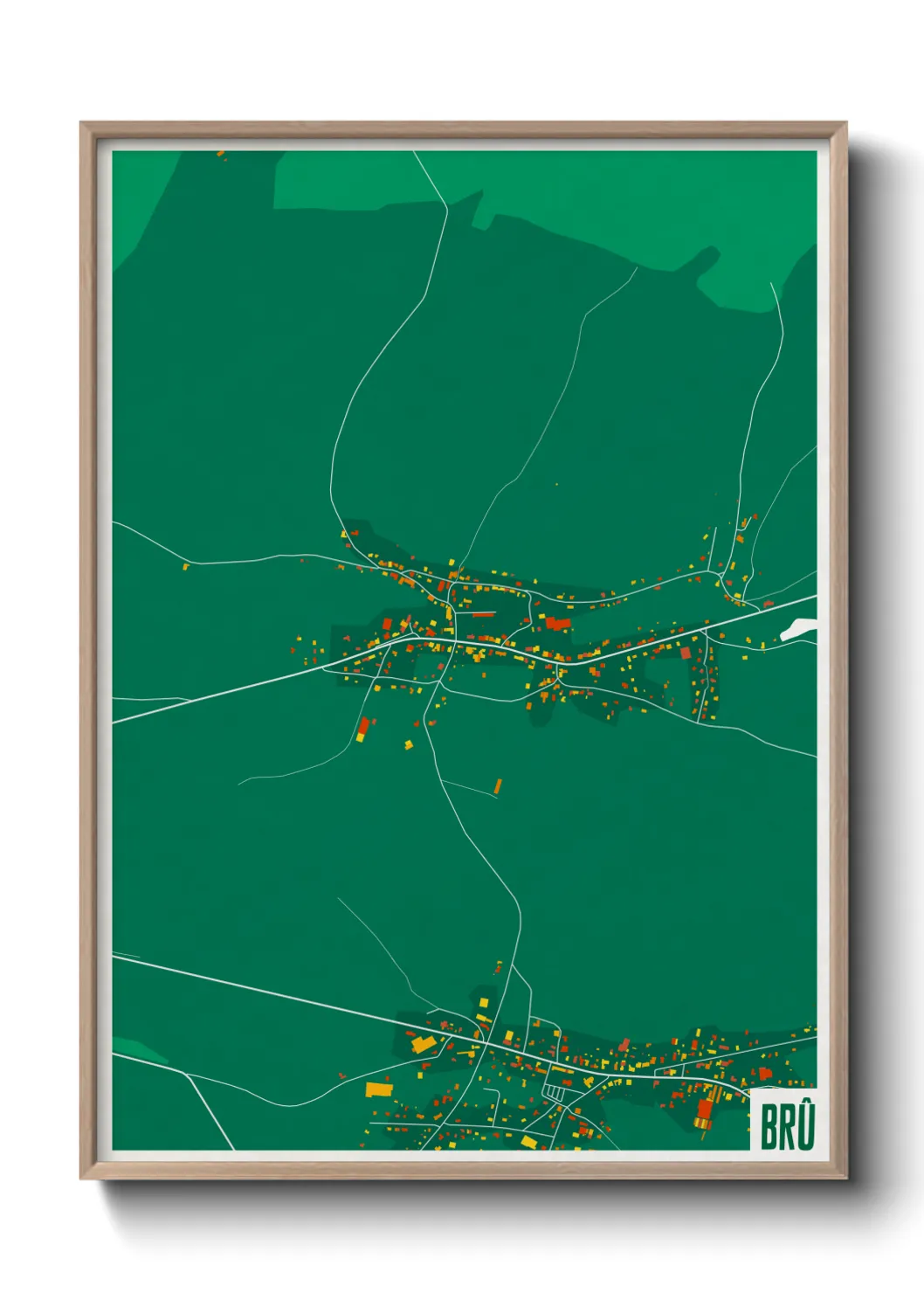 Une affiche de carte sur Brû