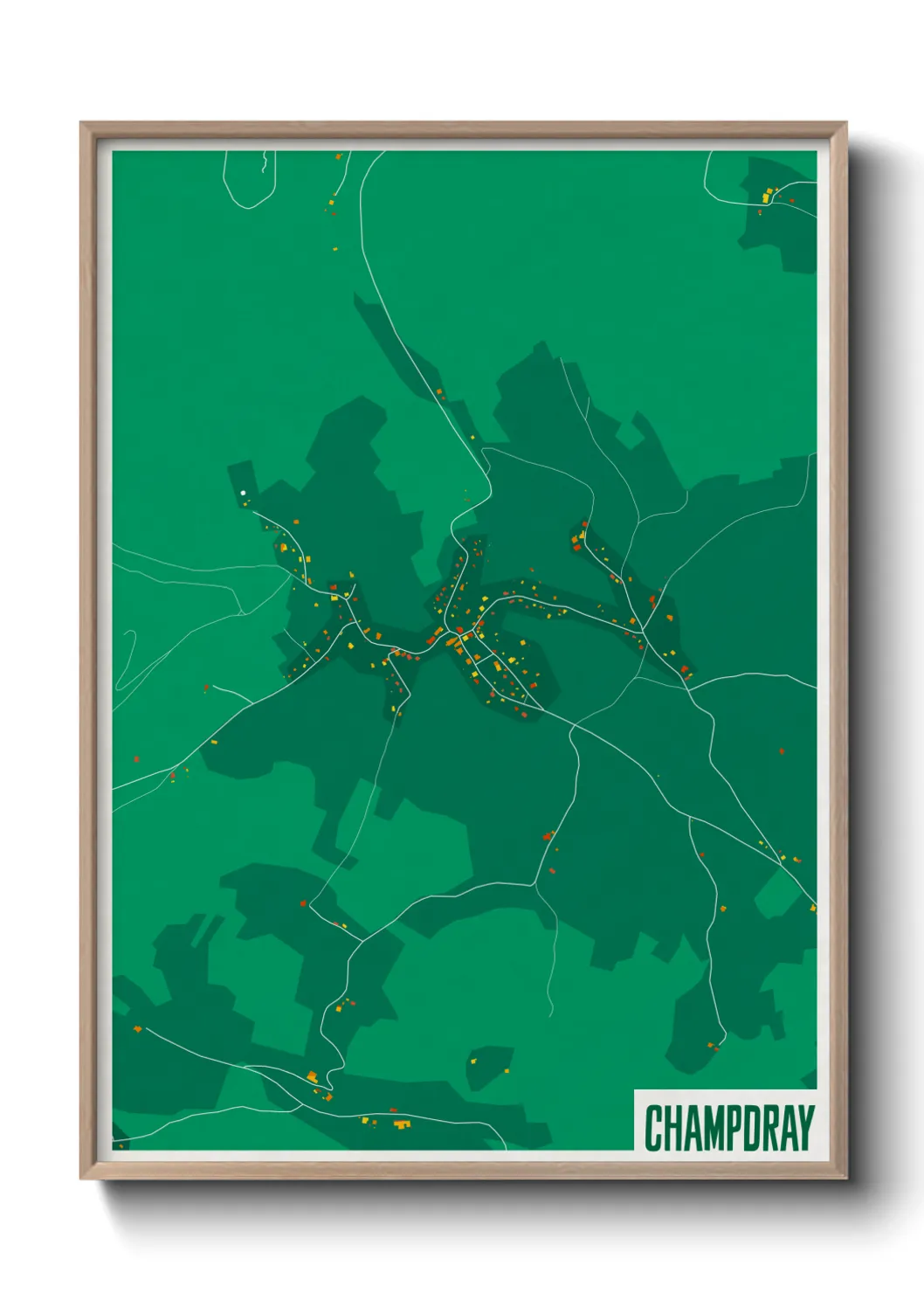 Une affiche de carte sur Champdray