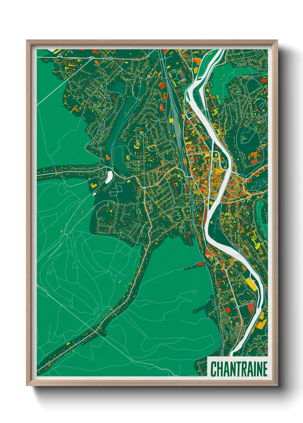 Une affiche de carte sur Chantraine