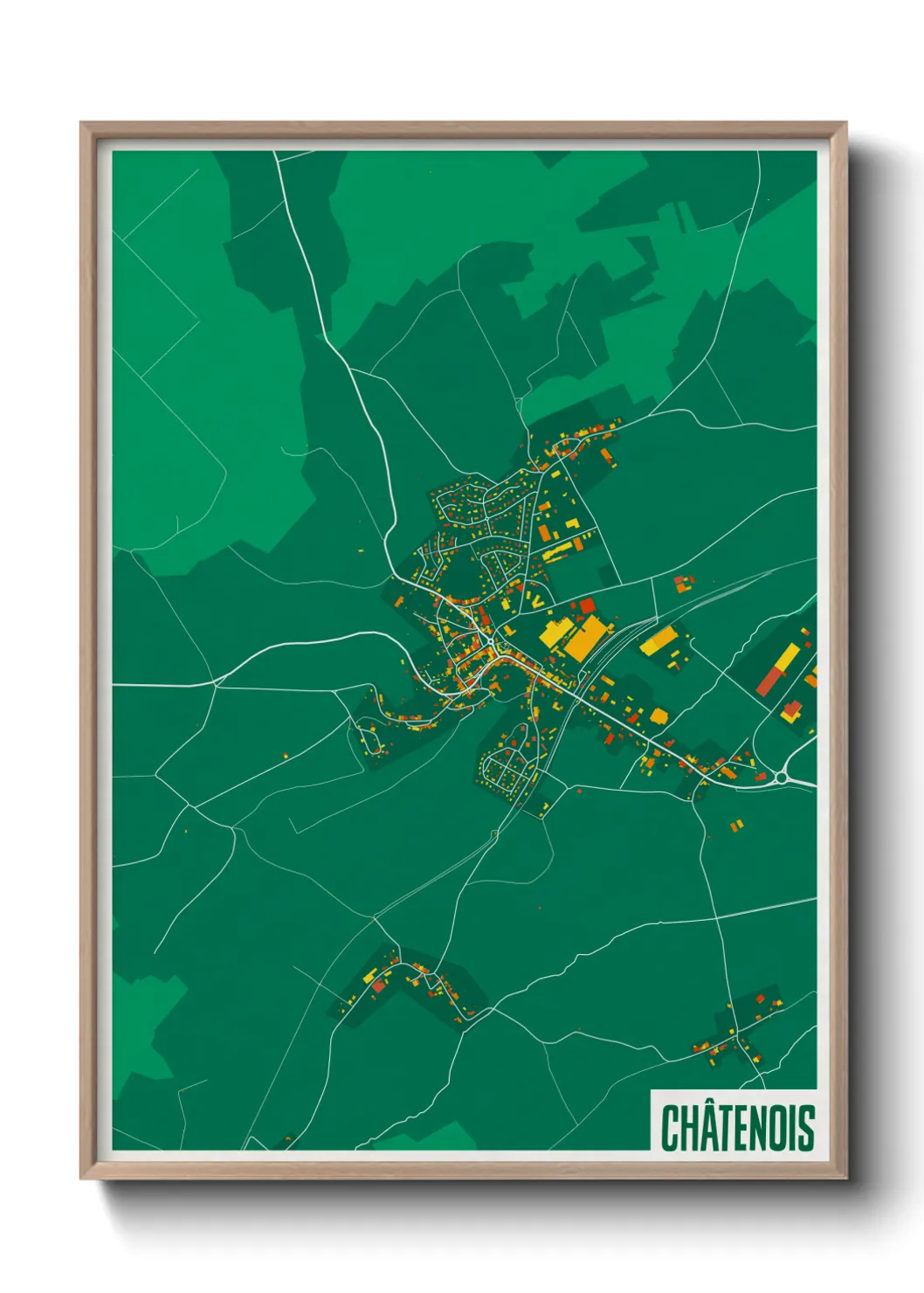 Une affiche de carte sur Châtenois