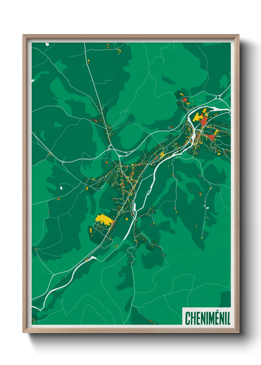 Une affiche de carte sur Cheniménil