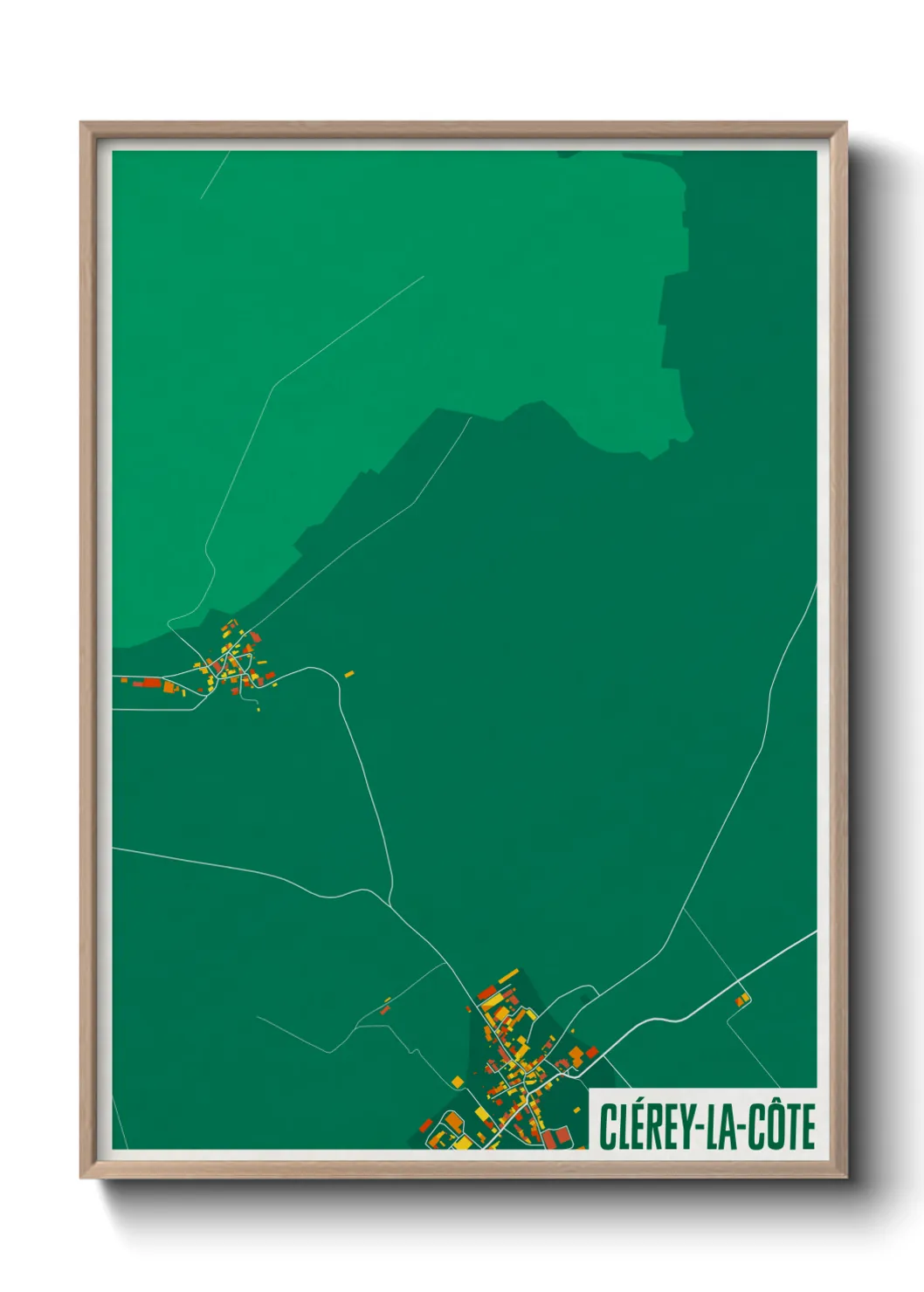 Une affiche de carte sur Clérey-la-Côte