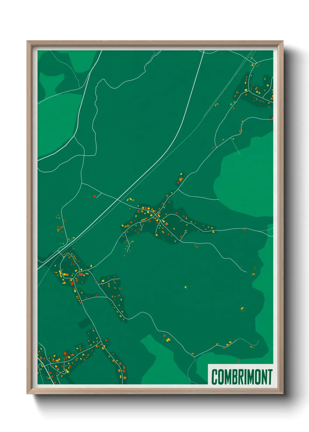 Une affiche de carte sur Combrimont