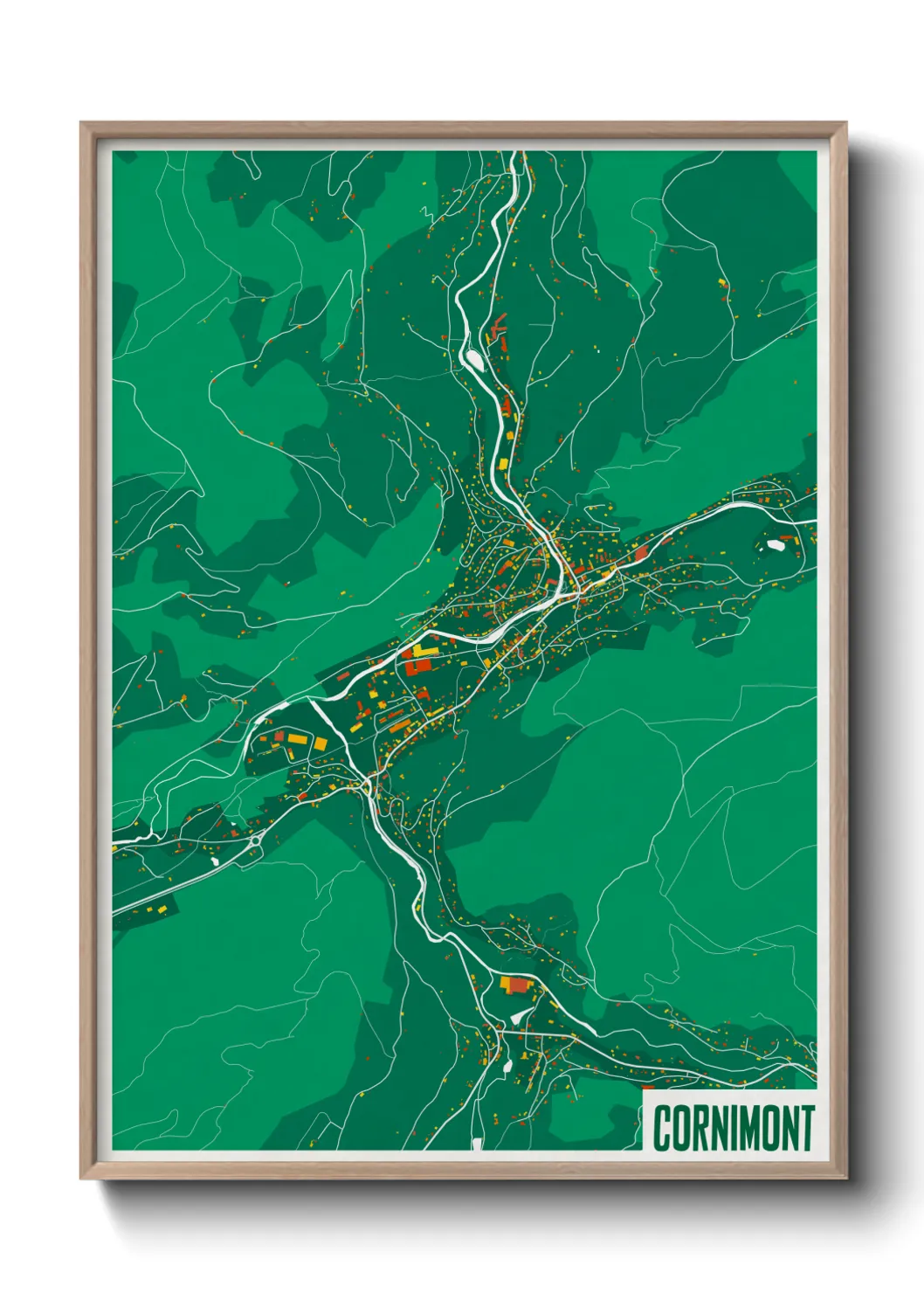 Une affiche de carte sur Cornimont