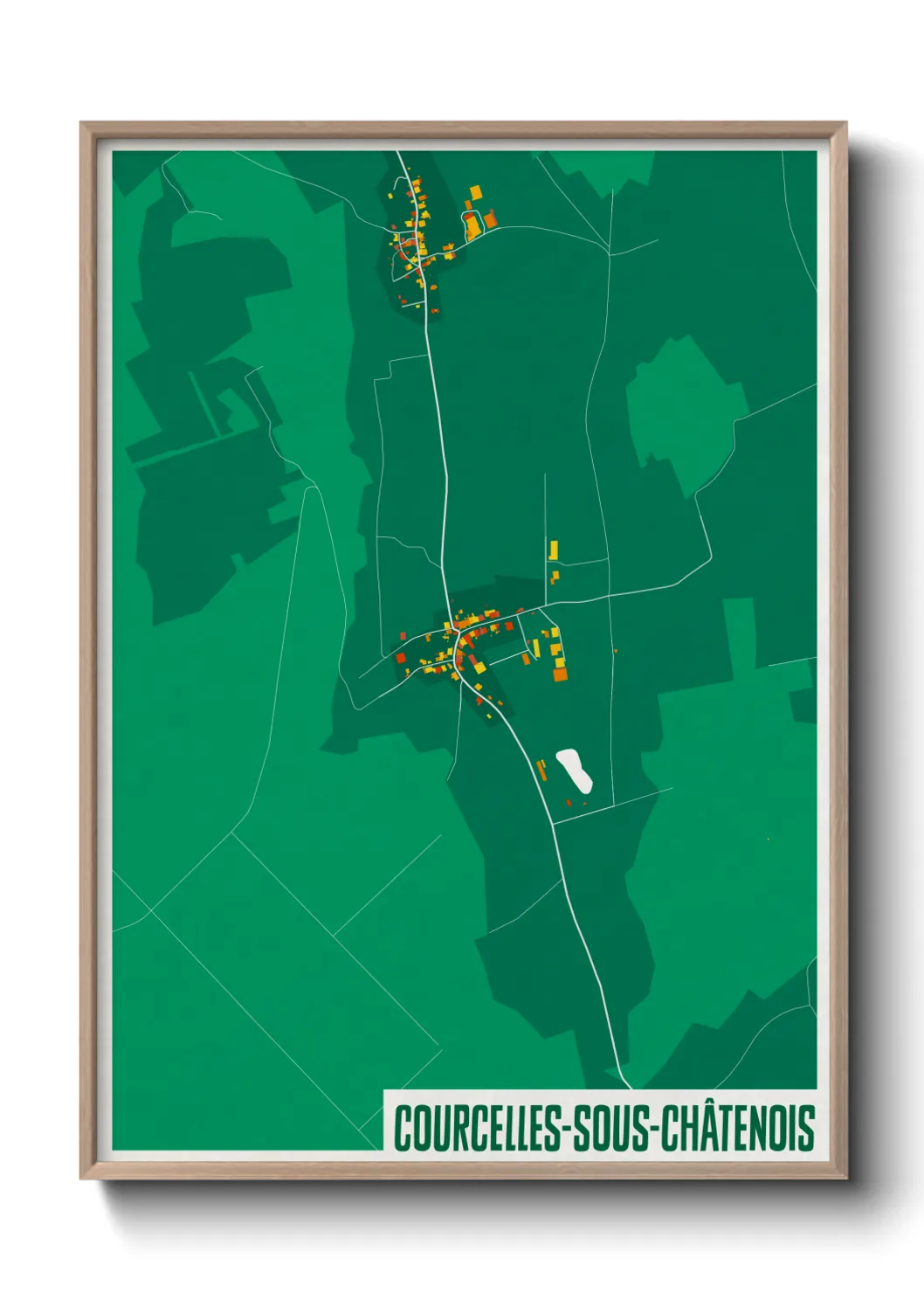 Une affiche de carte sur Courcelles-sous-Châtenois