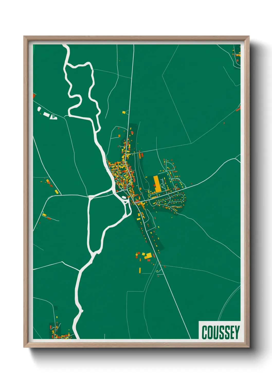 Une affiche de carte sur Coussey