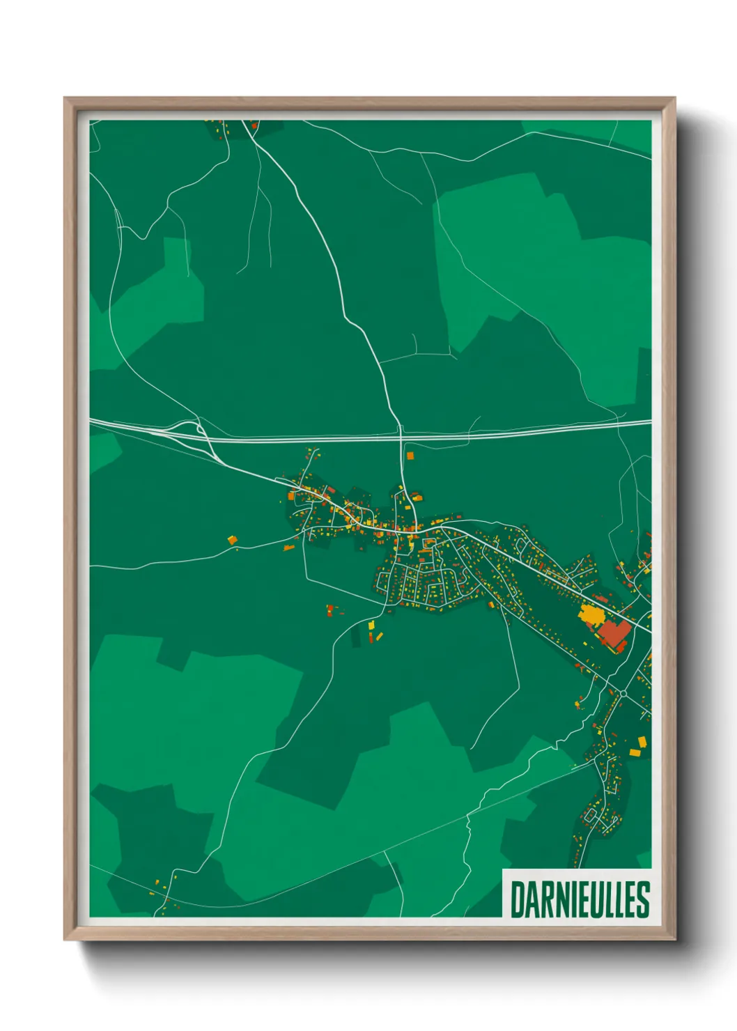 Une affiche de carte sur Darnieulles