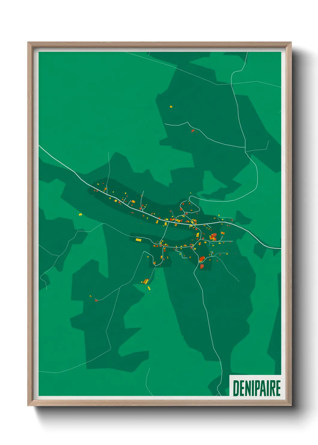 Une affiche de carte sur Denipaire