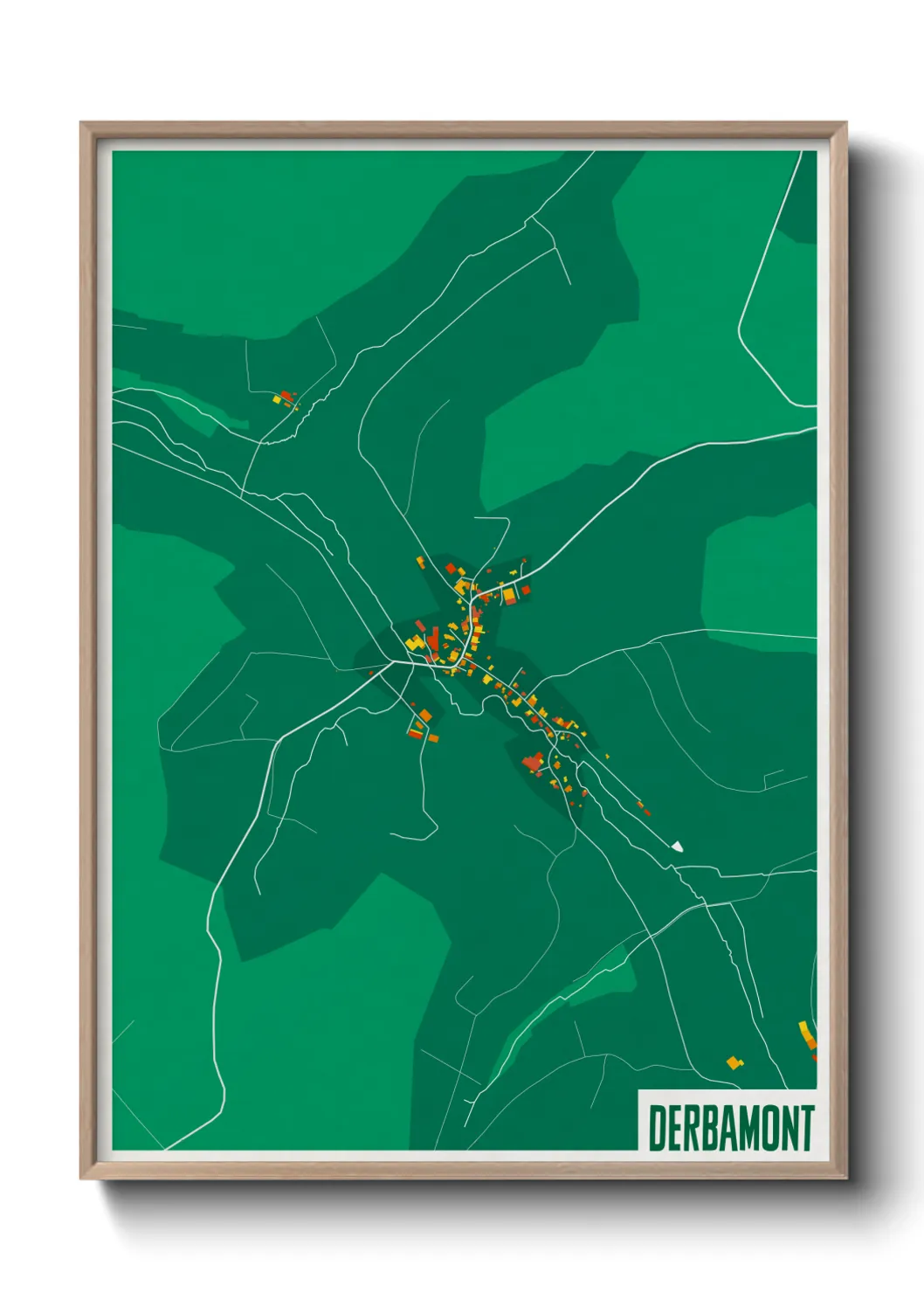 Une affiche de carte sur Derbamont