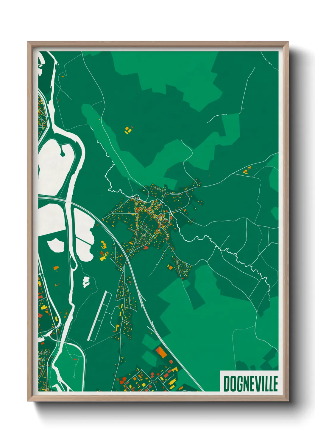 Une affiche de carte sur Dogneville