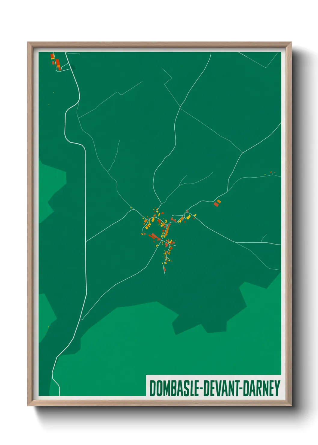 Une affiche de carte sur Dombasle-devant-Darney