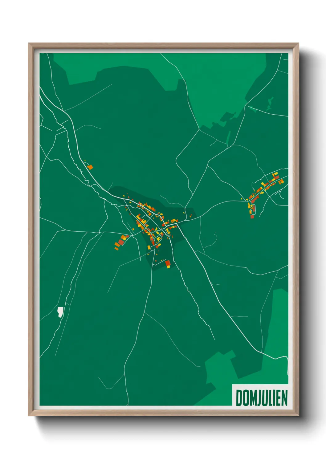 Une affiche de carte sur Domjulien