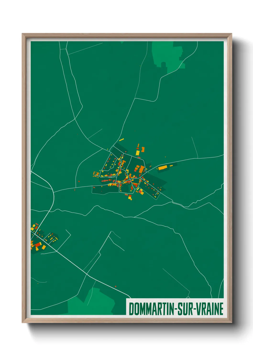 Une affiche de carte sur Dommartin-sur-Vraine