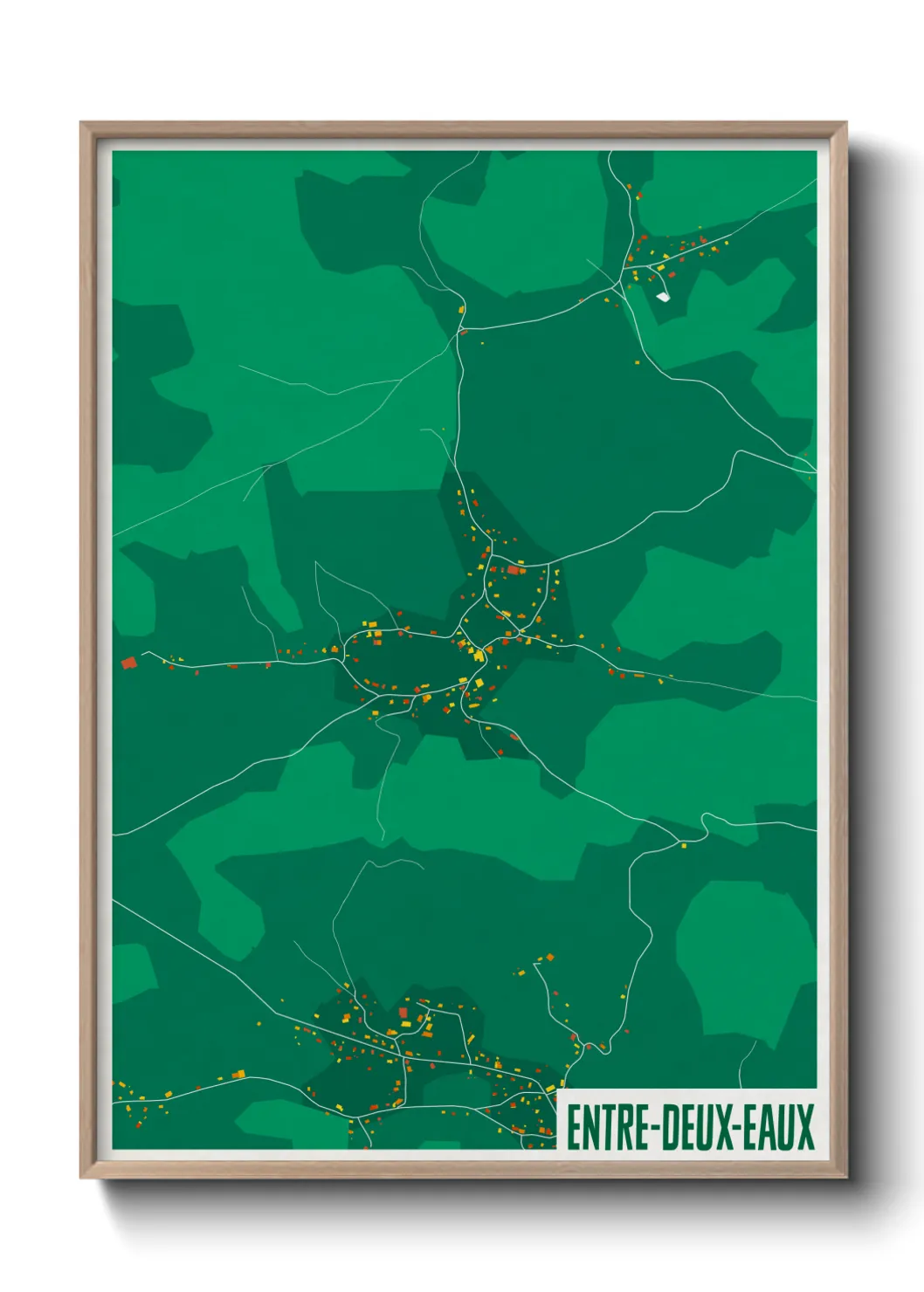 Une affiche de carte sur Entre-deux-Eaux