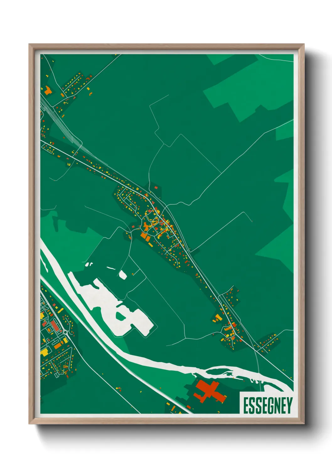 Une affiche de carte sur Essegney