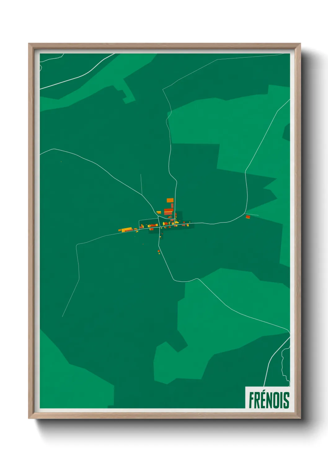 Une affiche de carte sur Frénois