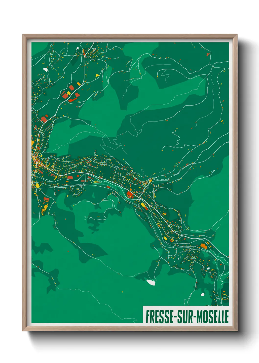 Une affiche de carte sur Fresse-sur-Moselle