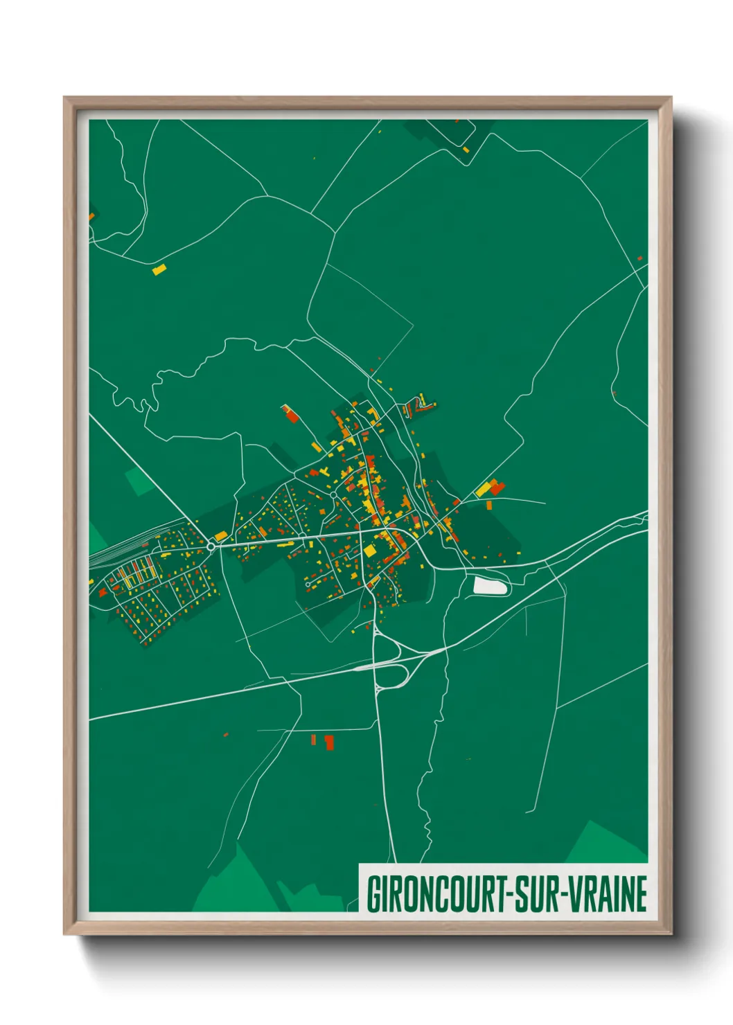 Une affiche de carte sur Gironcourt-sur-Vraine