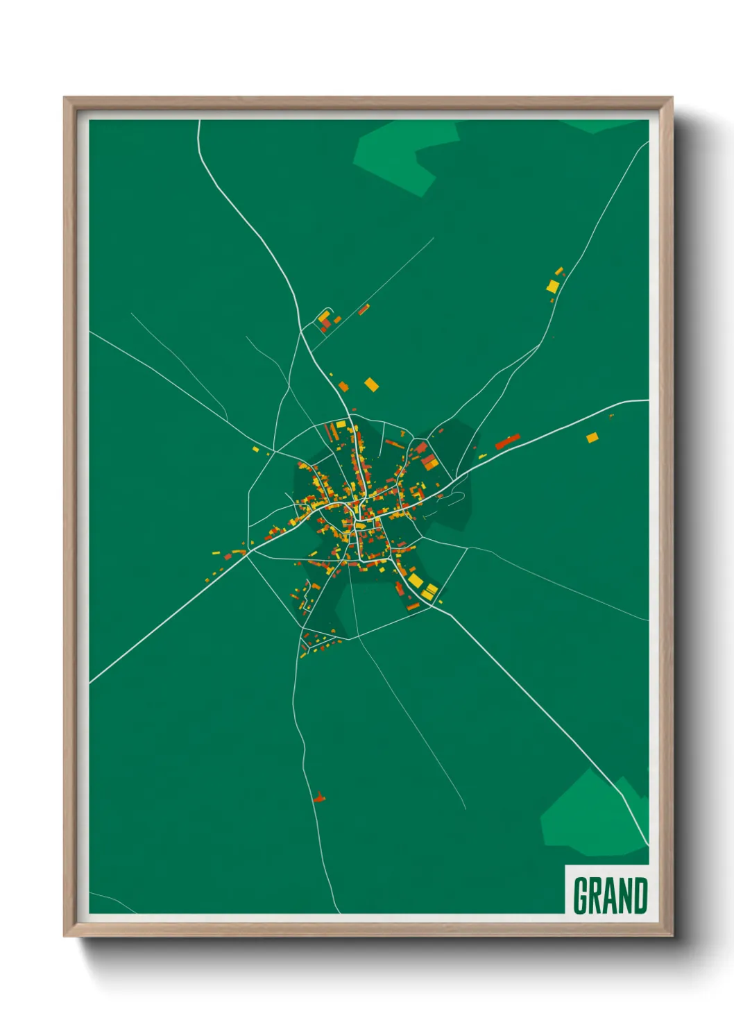 Une affiche de carte sur Grand