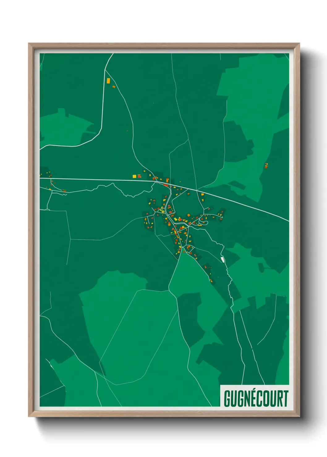 Une affiche de carte sur Gugnécourt