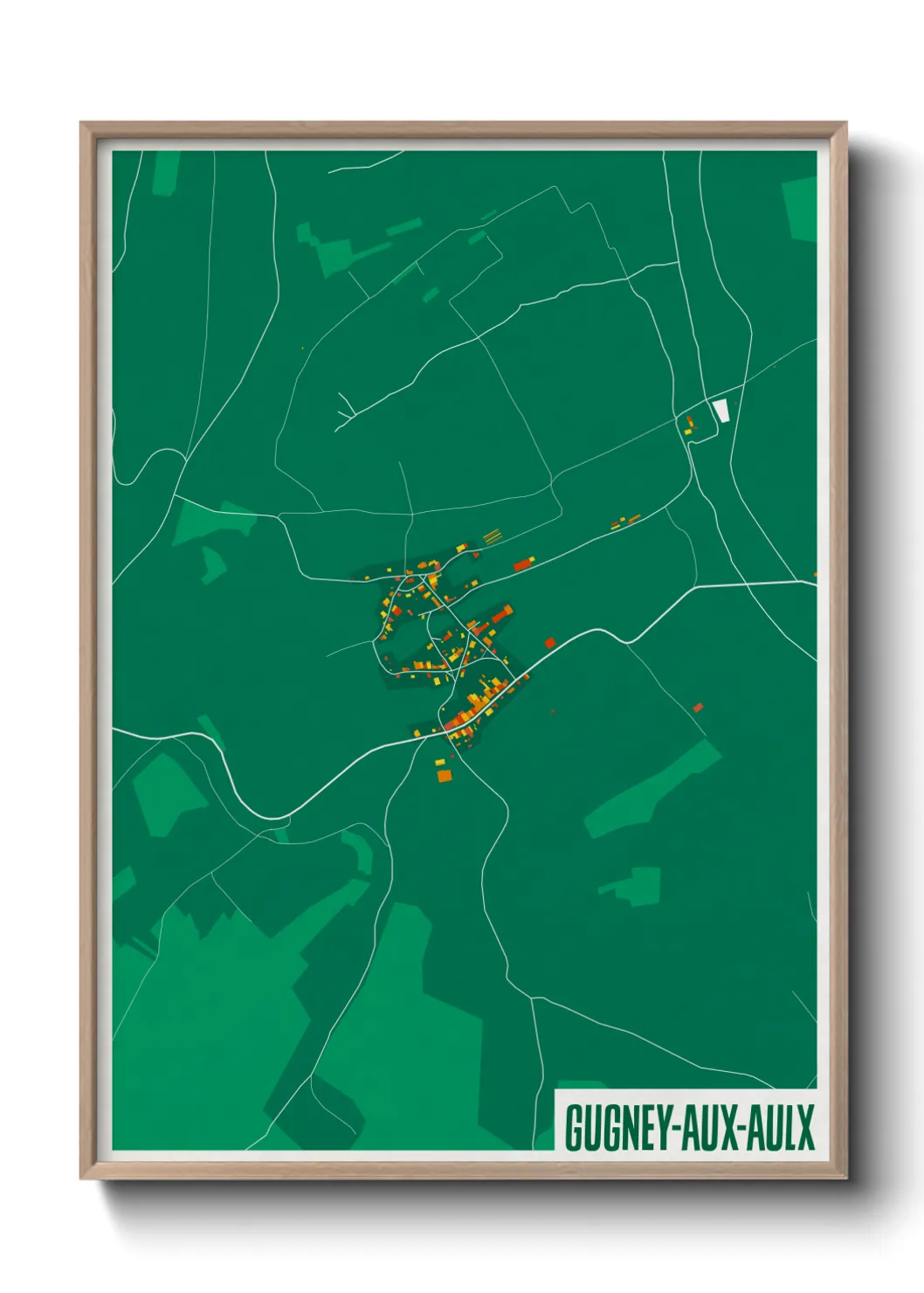 Une affiche de carte sur Gugney-aux-Aulx