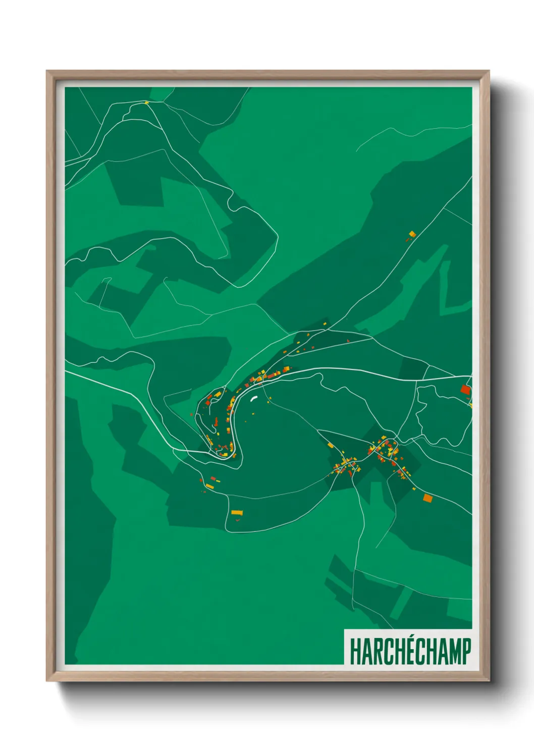 Une affiche de carte sur Harchéchamp